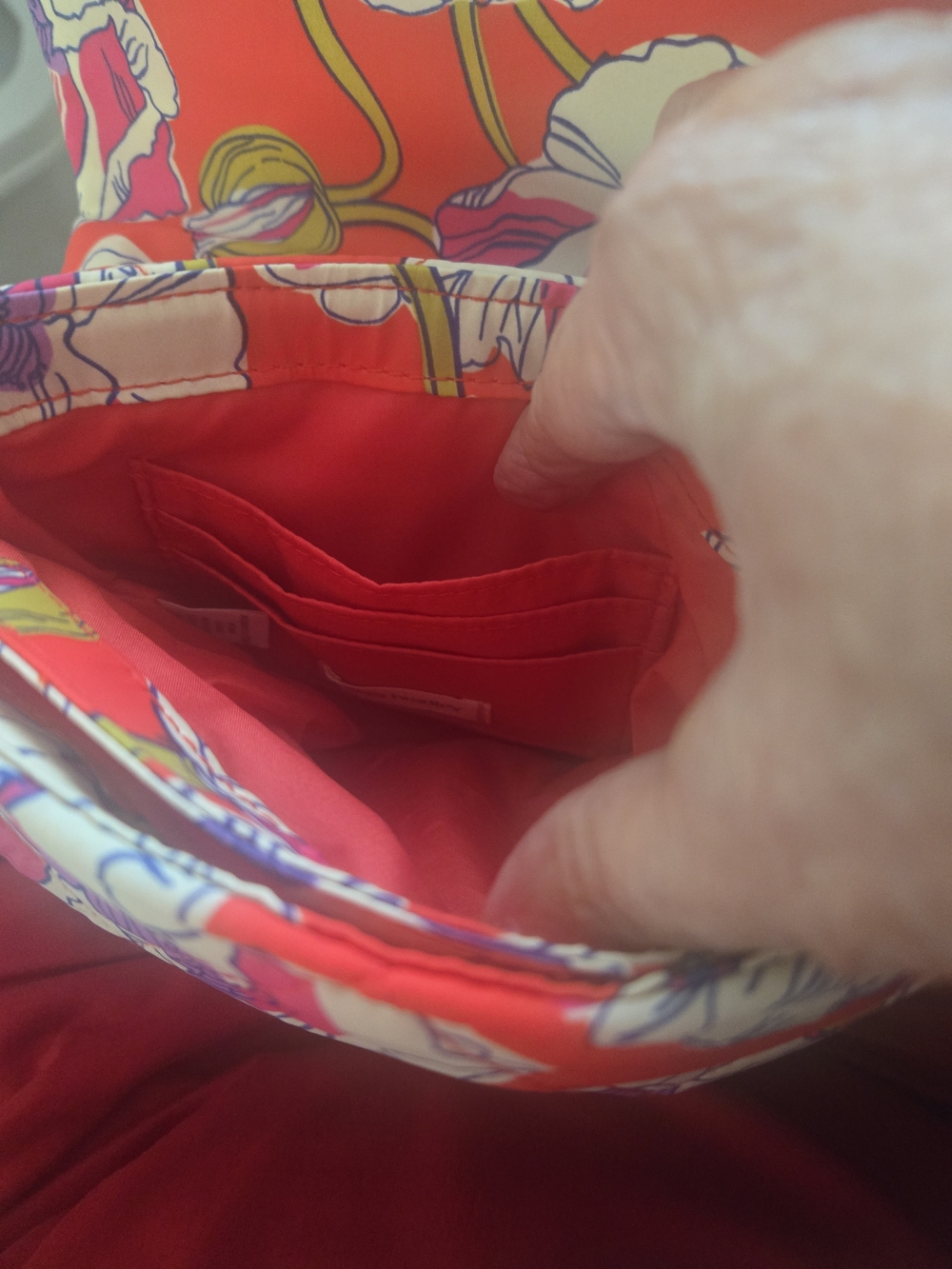 Vera Bradley Baird Hipster Shoulder Bag Swirling Poppies - Picture 6 of 7